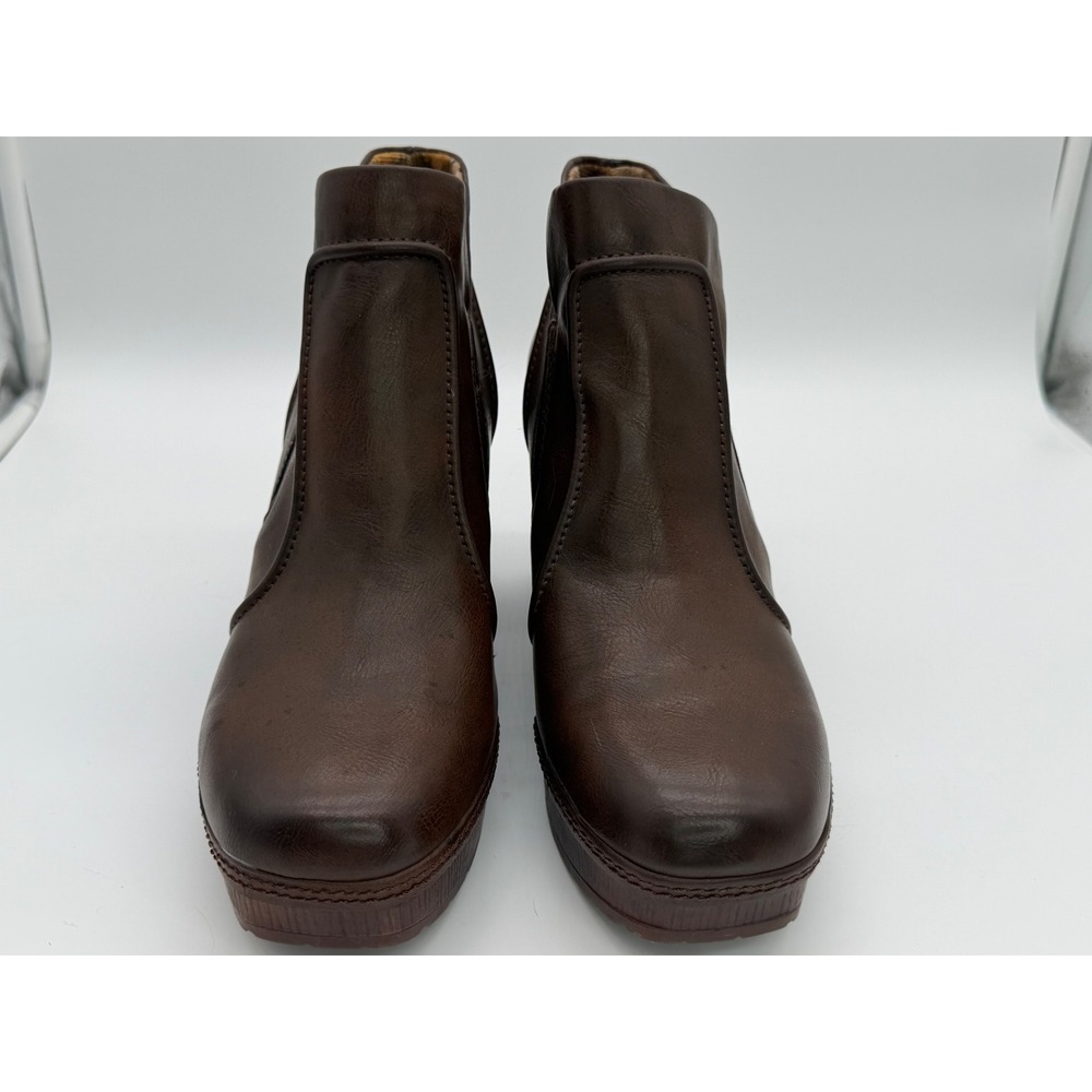 Korks Brown Platform Ankle Boots Chunky Block Heel Womens 9.5M - Picture 3 of 8